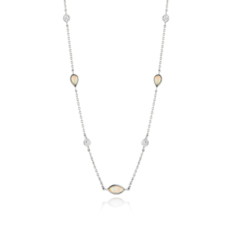 Ania Haie Rhodium Opal Colour Necklace