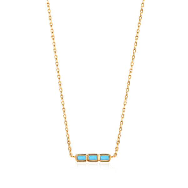 Ania Haie Shiny Gold Gold Turquoise Bar Necklace