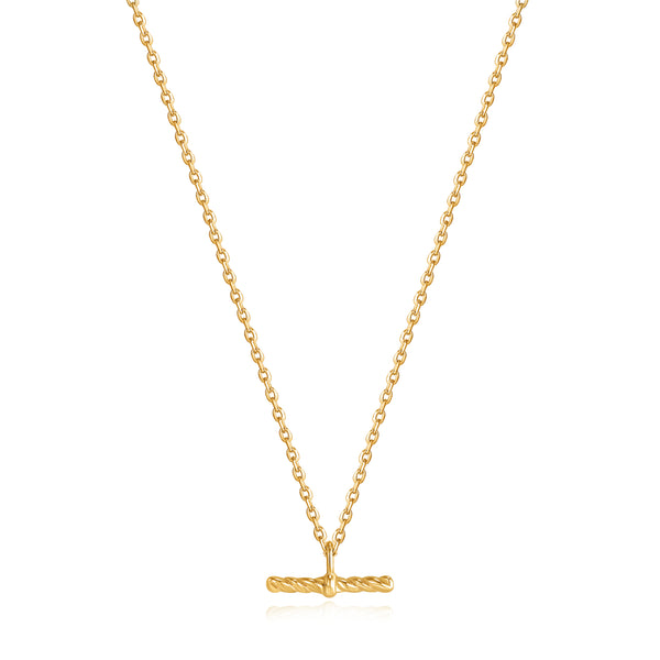 Ania Haie Shiny Gold Gold Rope T-Bar Necklace