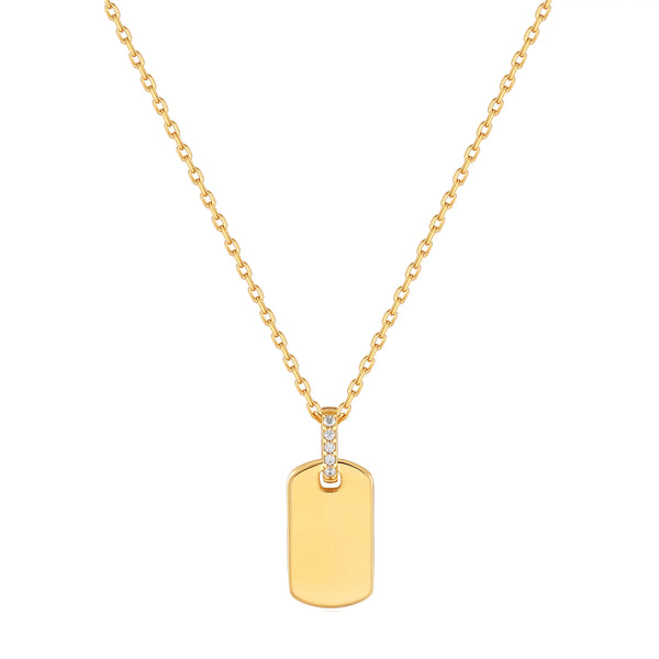 Ania Haie Shiny Gold Glam Tag Pendant Necklace