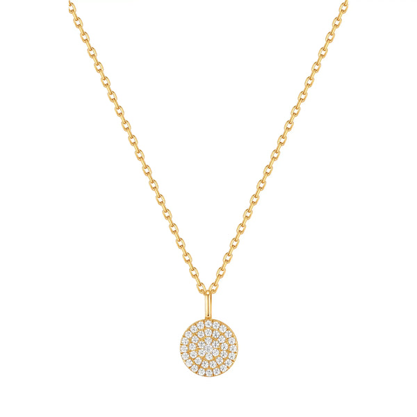 Ania Haie Shiny Gold Glam Disc Pendant Necklace