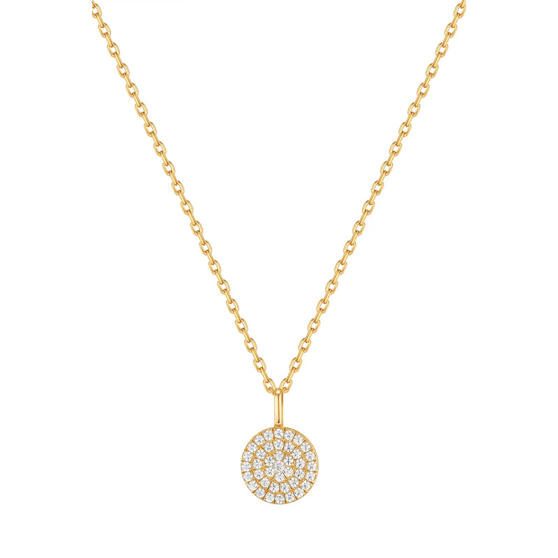 Ania Haie Shiny Gold Glam Disc Pendant Necklace