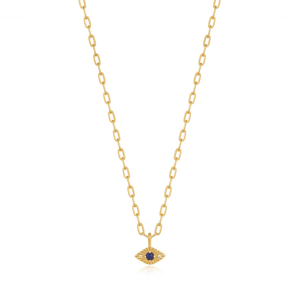 Ania Haie Shiny Gold Lapis Evil Eye Necklace