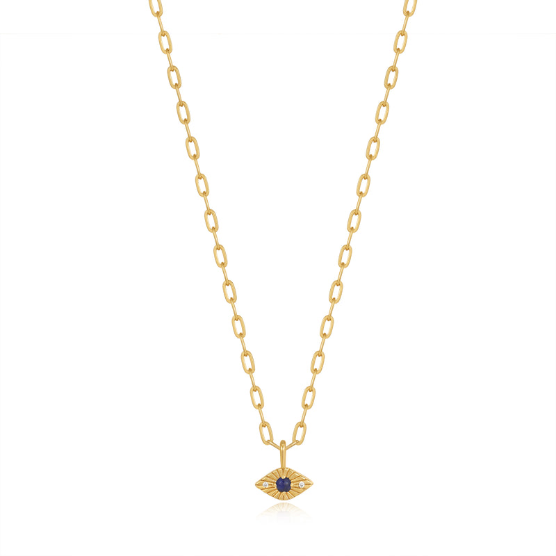 Ania Haie Shiny Gold Lapis Evil Eye Necklace