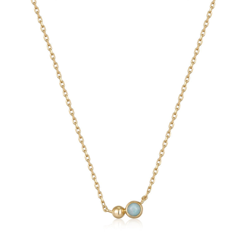 Ania Haie Shiny Gold Gold Orb Amazionite Pendant Necklace