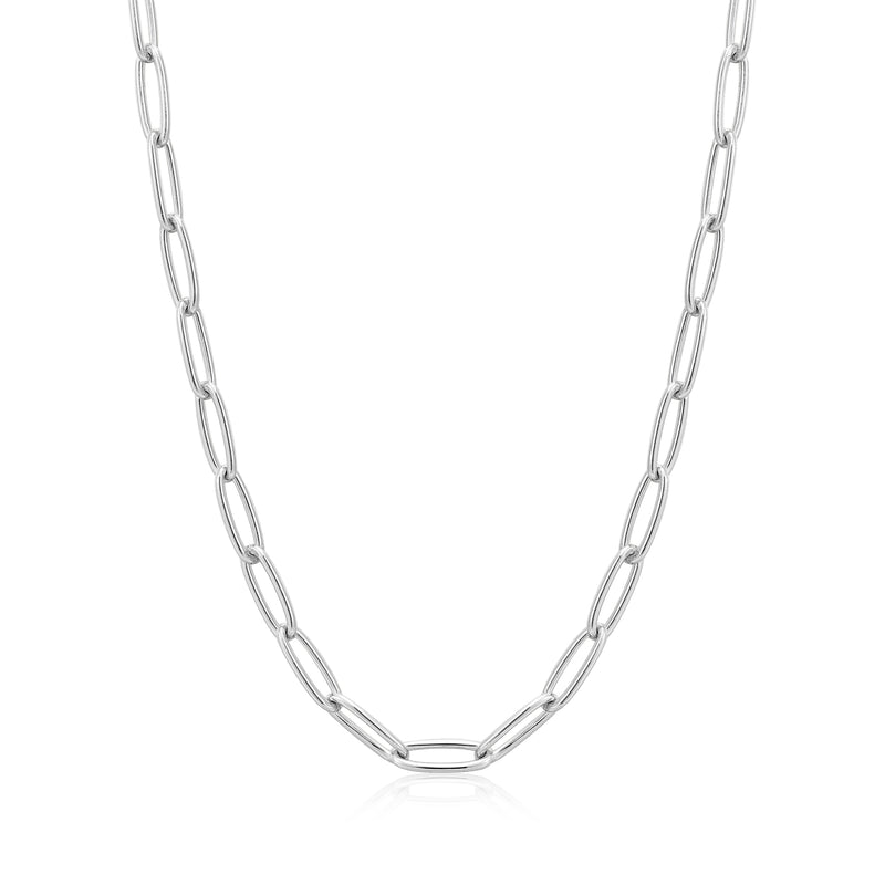 Ania Haie Rhodium Silver Paperclip Chunky Chain Necklace