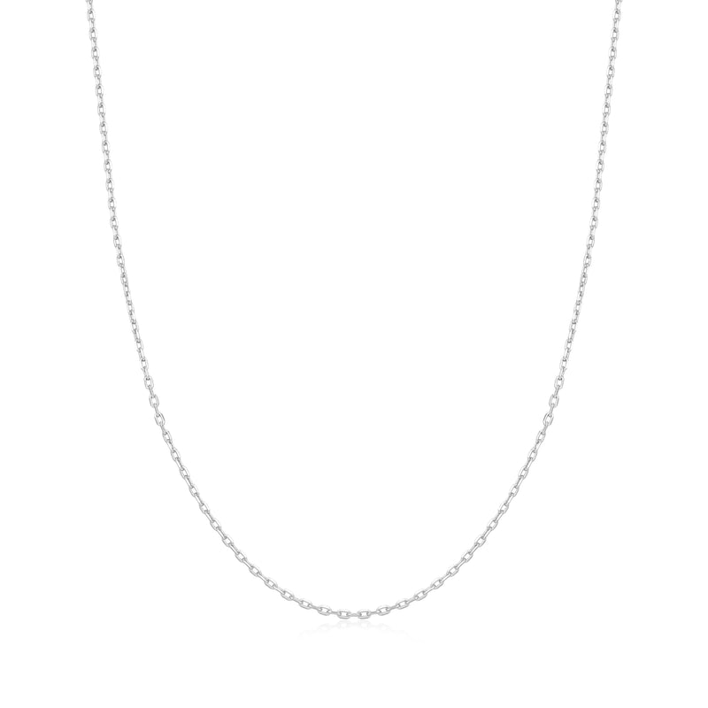 Ania Haie Rhodium Silver Mini Link Charm Chain Necklace