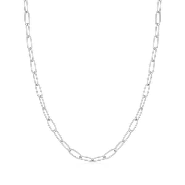 Ania Haie Rhodium Silver Link Charm Chain Necklace