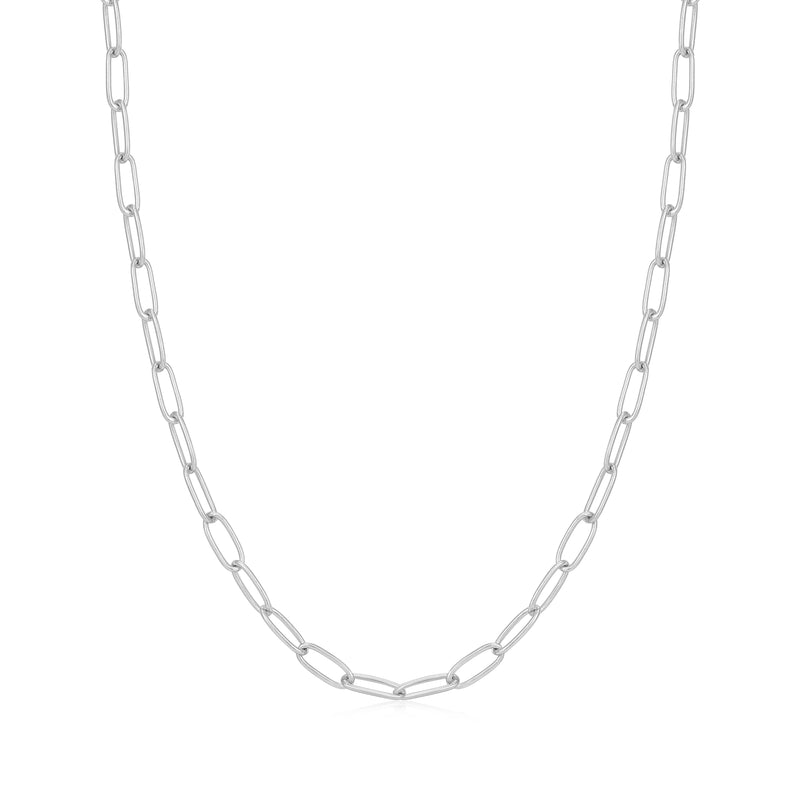 Ania Haie Rhodium Silver Link Charm Chain Necklace