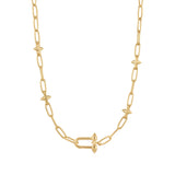 Ania Haie Shiny Gold Gold Stud Link Charm Necklace