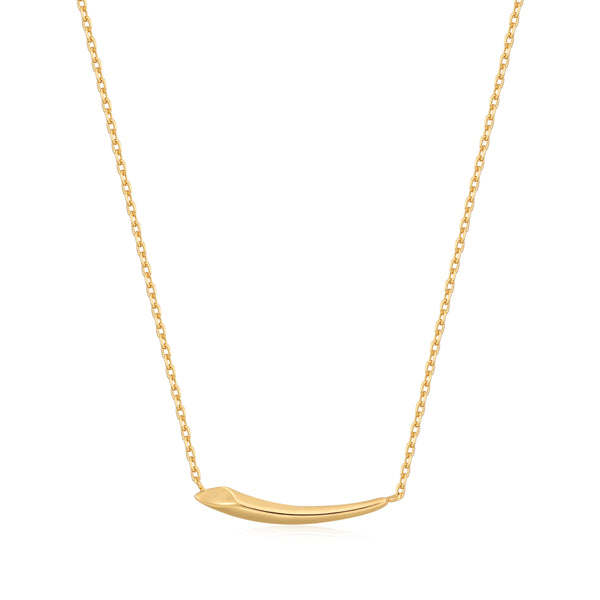 Ania Haie Shiny Gold Gold Arrow Bar Necklace