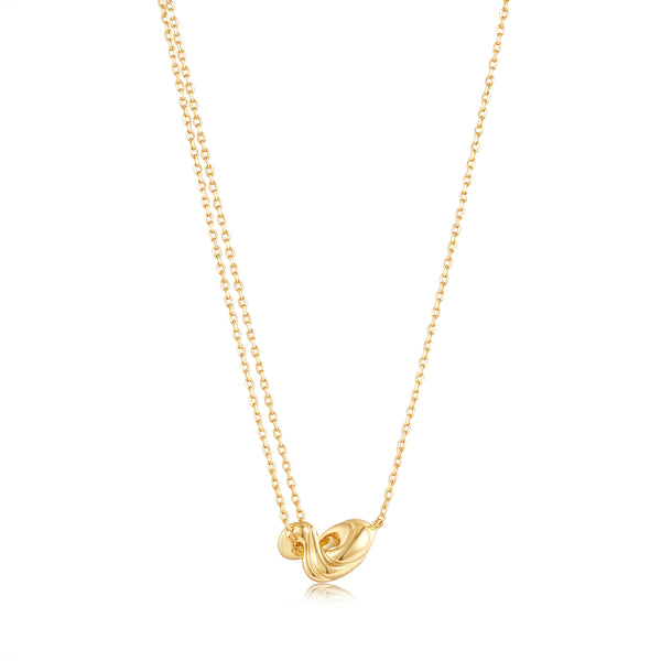 Ania Haie Shiny Gold Gold Twisted Wave Mini Pendant Necklace