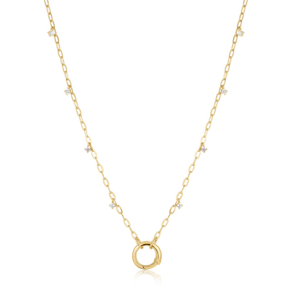 Ania Haie Shiny Gold Gold Shimmer Chain Charm Connector Necklace