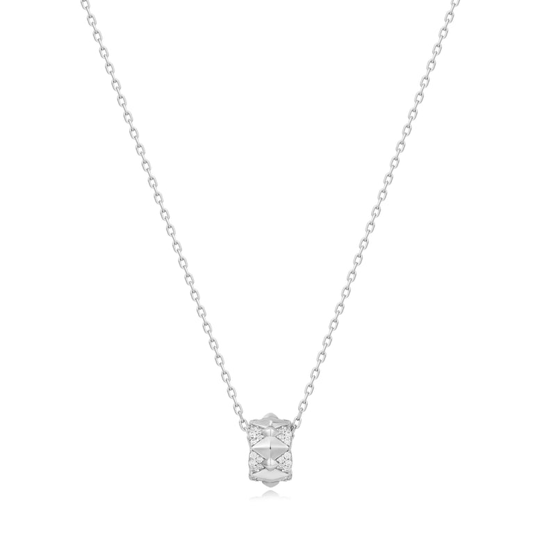 Ania Haie Rhodium Silver Geometric Sparkle Pendant Necklace