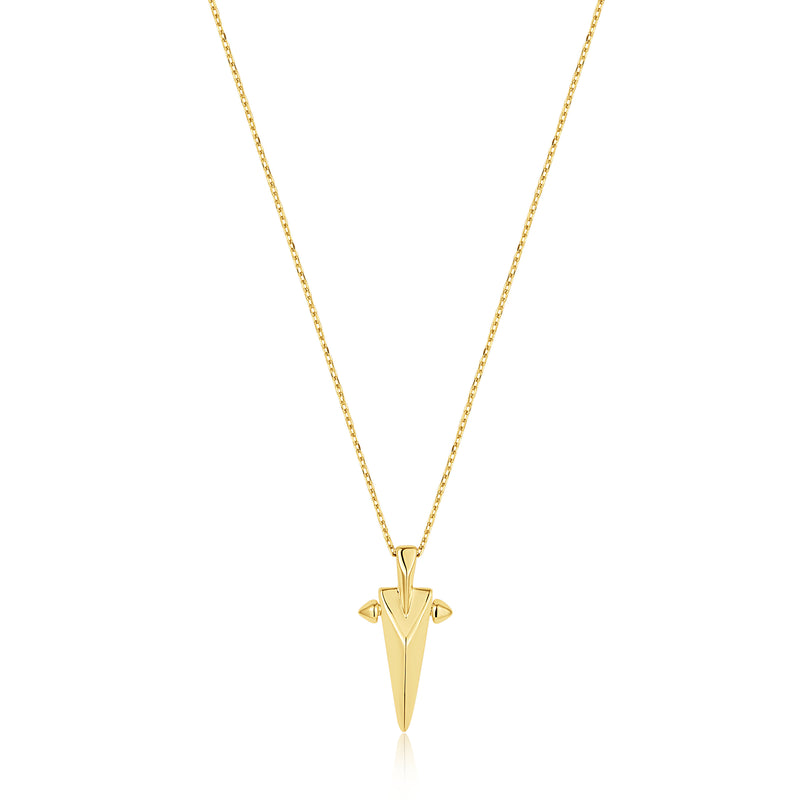 Ania Haie Shiny Gold Gold Geometric Point Pendant Necklace