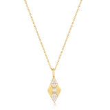 Ania Haie Shiny Gold Gold Pearl Geometric Pendant Necklace