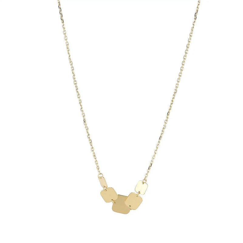 9ct Yellow Gold Mini Squares Necklace