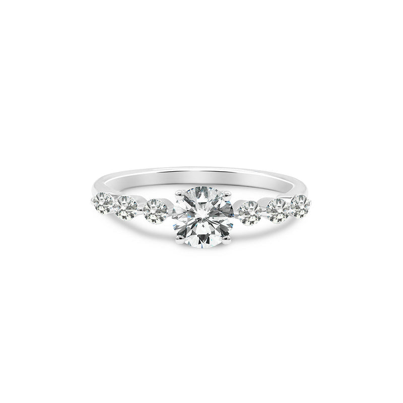 Nadia Ring 18K White Gold with 0.31 carat Round diamond Ideal cut E color SI1 clarity