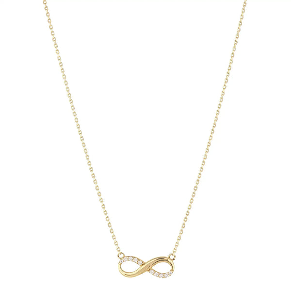 9ct Yellow Gold Cubic Zirconia Infinity Necklace