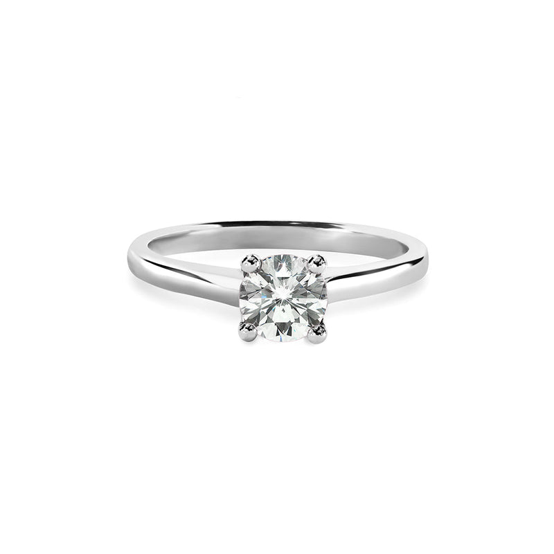 Rebecca Ring 18K White Gold with 0.30 carat Round diamond Ideal cut E color SI1 clarity