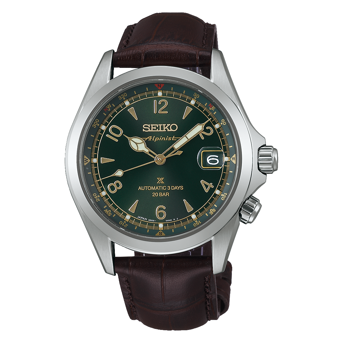 SS Prx Alp 39.5mm Grn.D Brwn Strp Auto