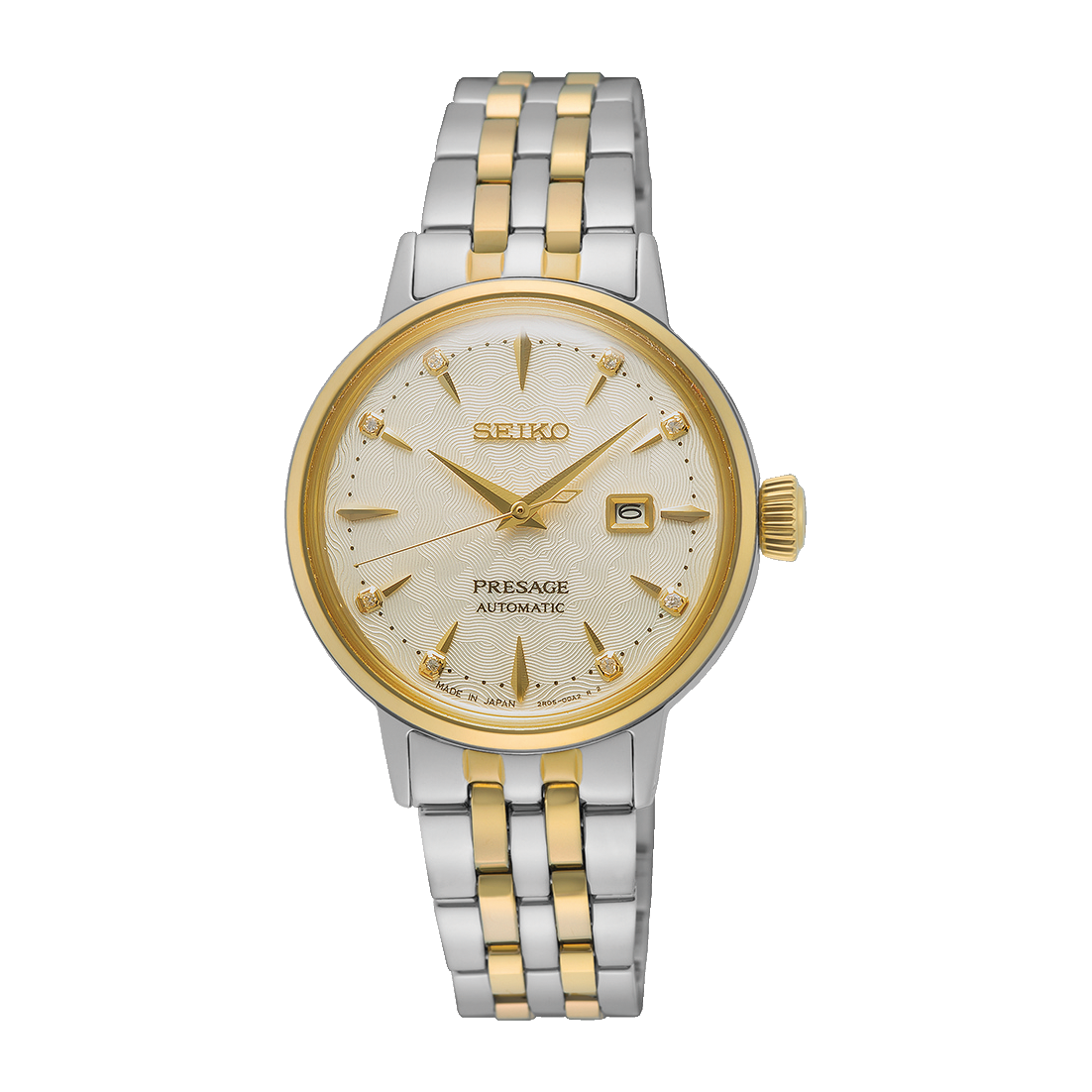 Seiko Presage Cocktail Time Diamond Twist Gold Watch
