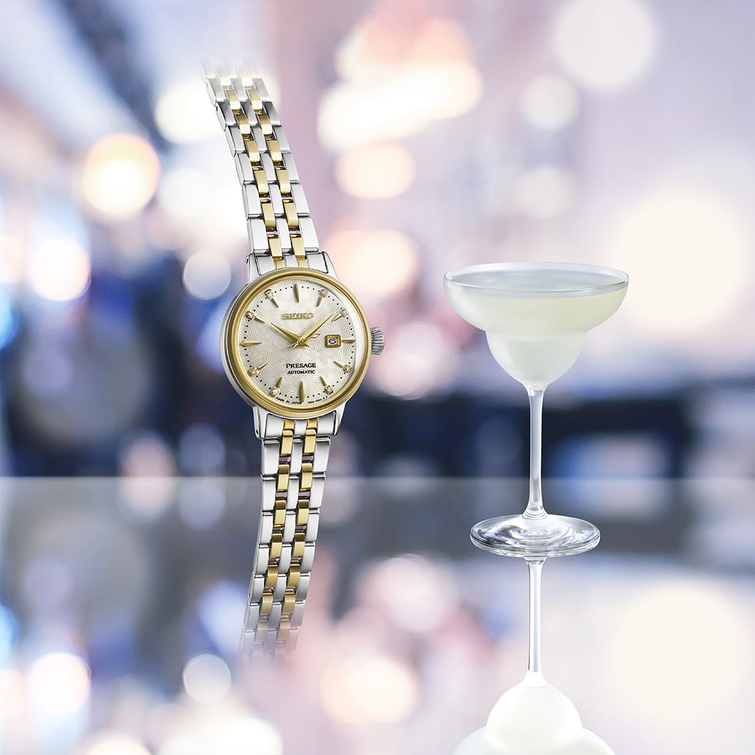 Seiko Presage Cocktail Time Diamond Twist Gold Watch
