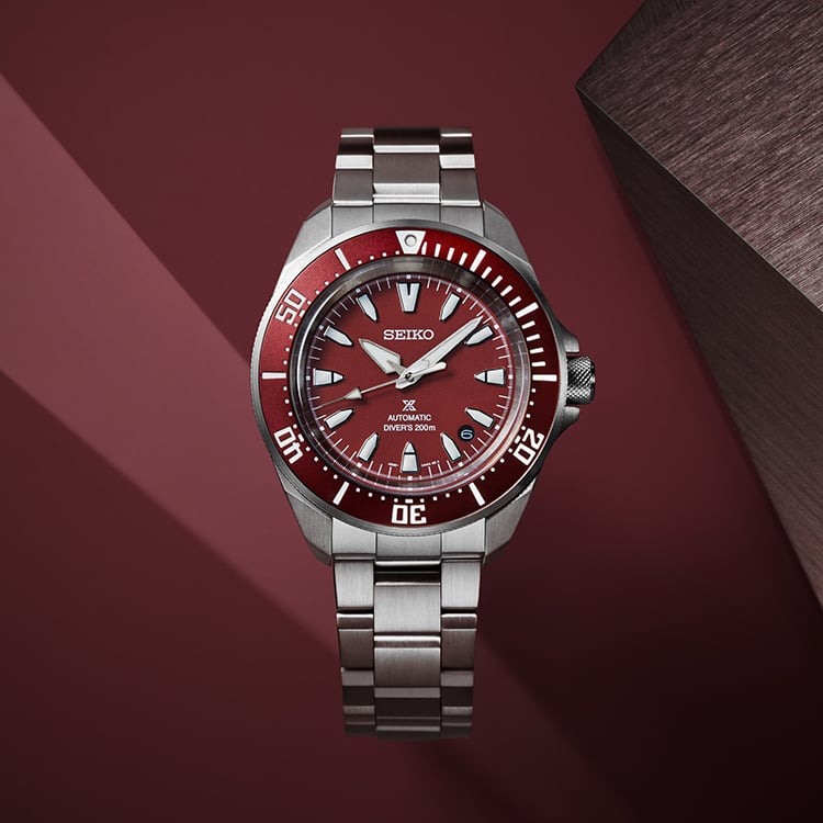 Seiko Prospex Red Dial Automatic Divers Watch