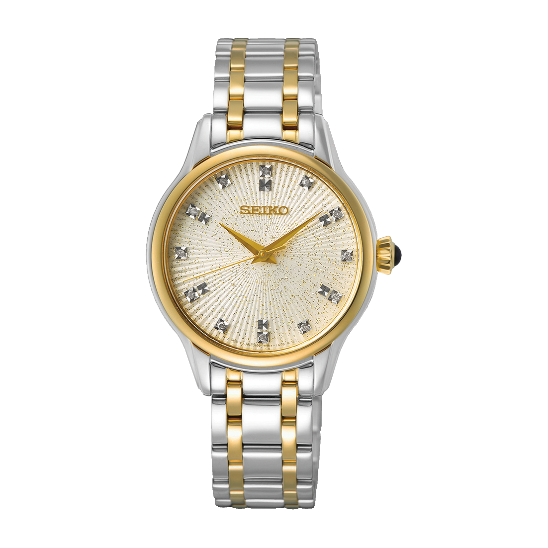 Ladies Round Quartz Watch in Mixed Metal with Crystal Indices