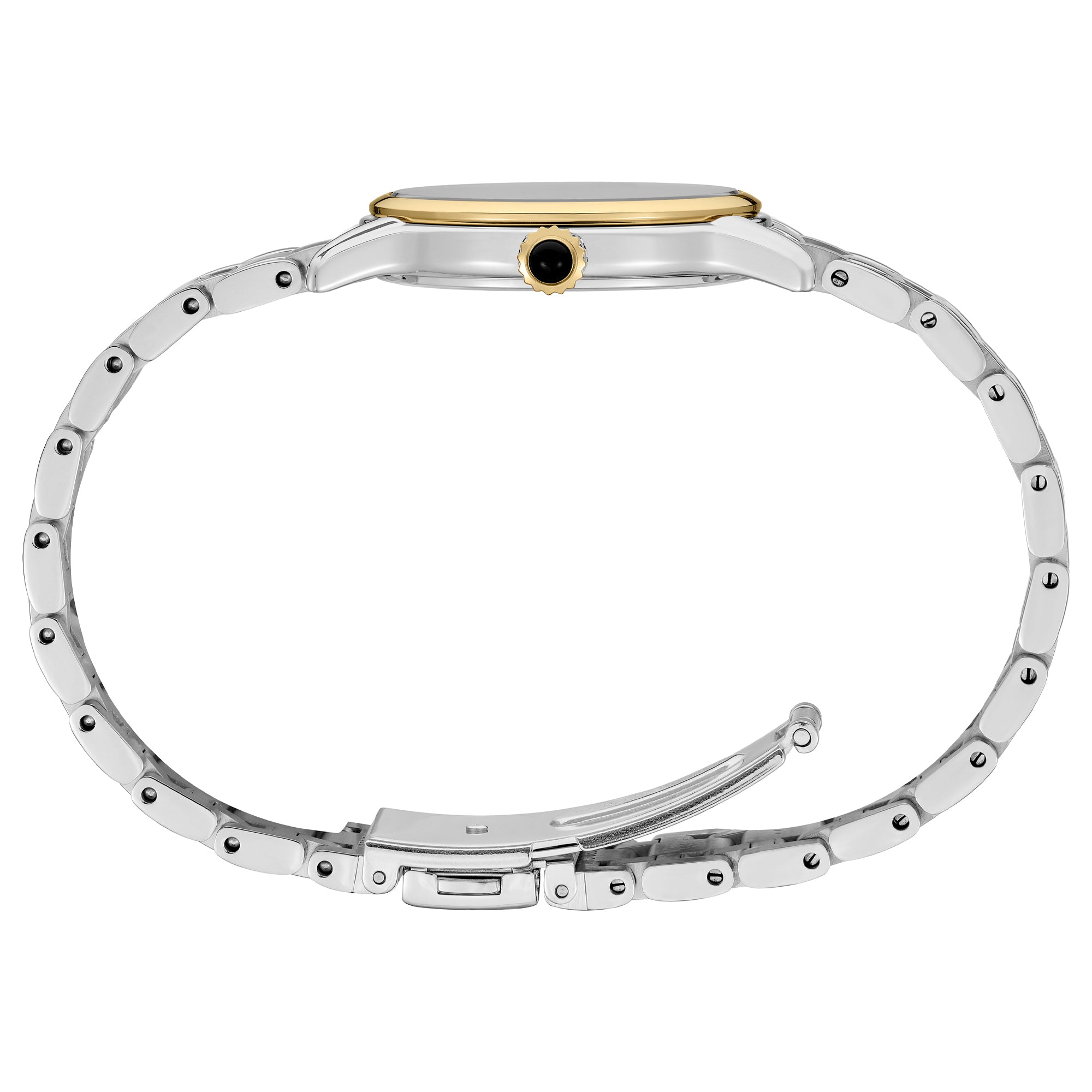 Ladies Round Quartz Watch in Mixed Metal with Crystal Indices