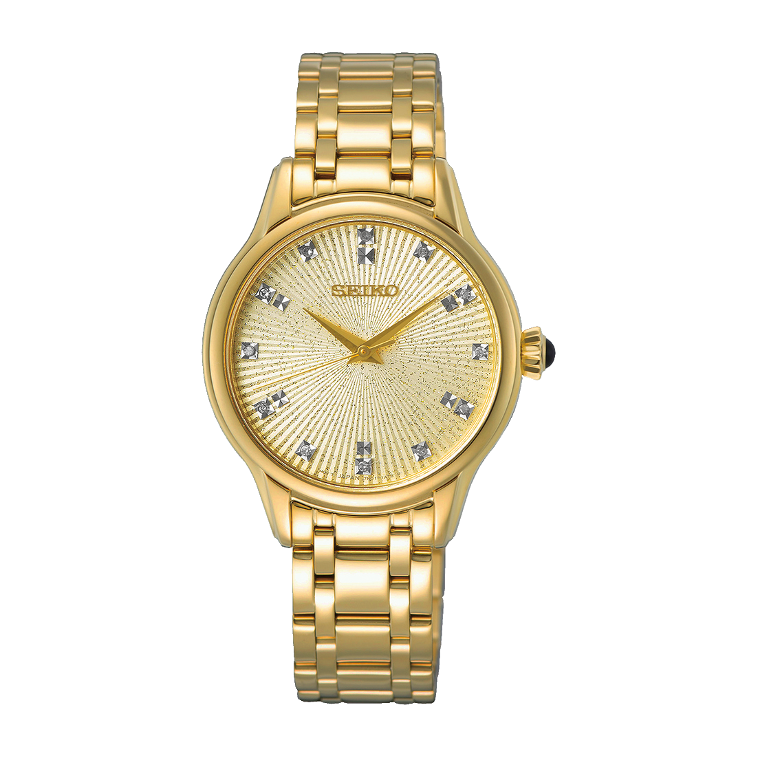 Seiko Ladies Gold-Tone Crystal Dial Quartz Watch