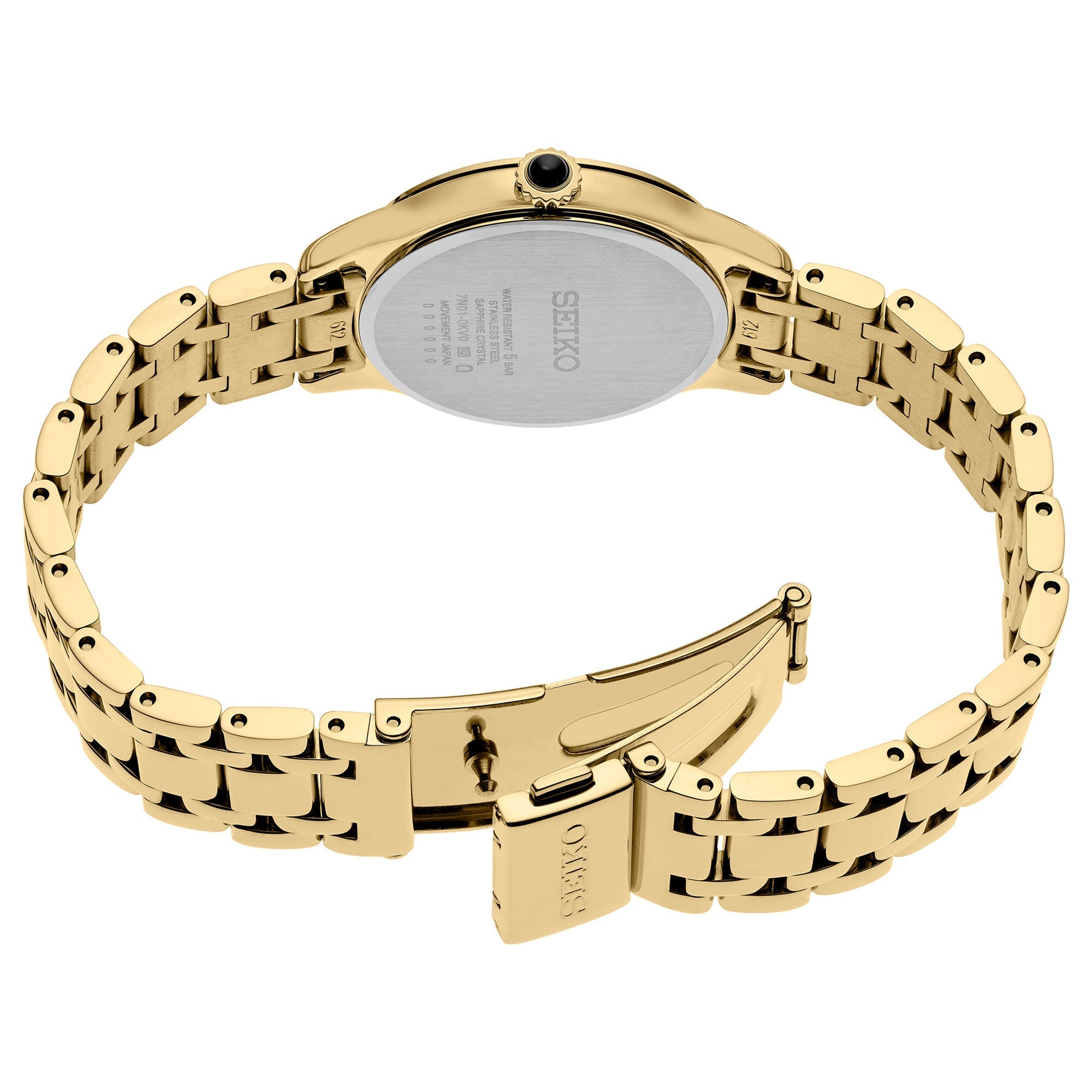 Seiko Ladies Gold-Tone Crystal Dial Quartz Watch