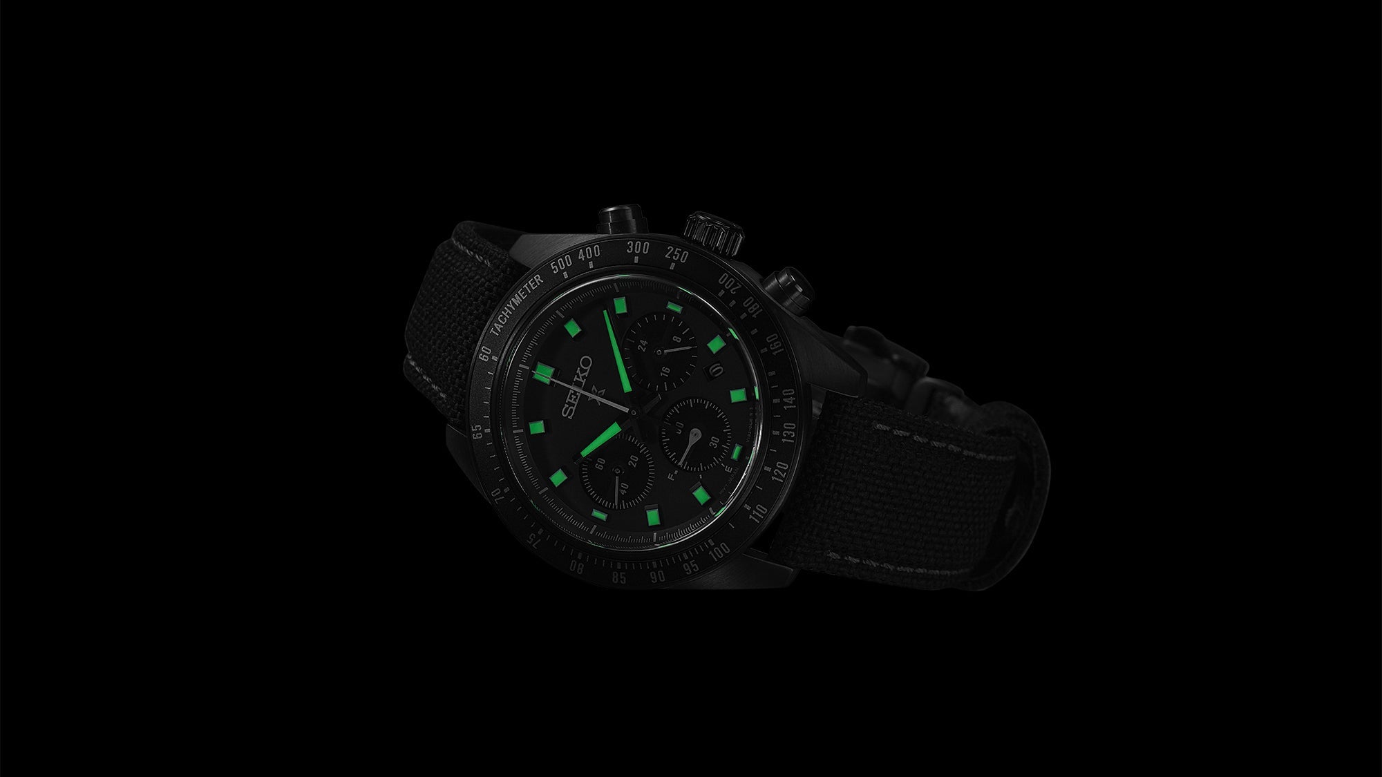 Seiko Prospex Black Series Night Vision Solar Speedtimer