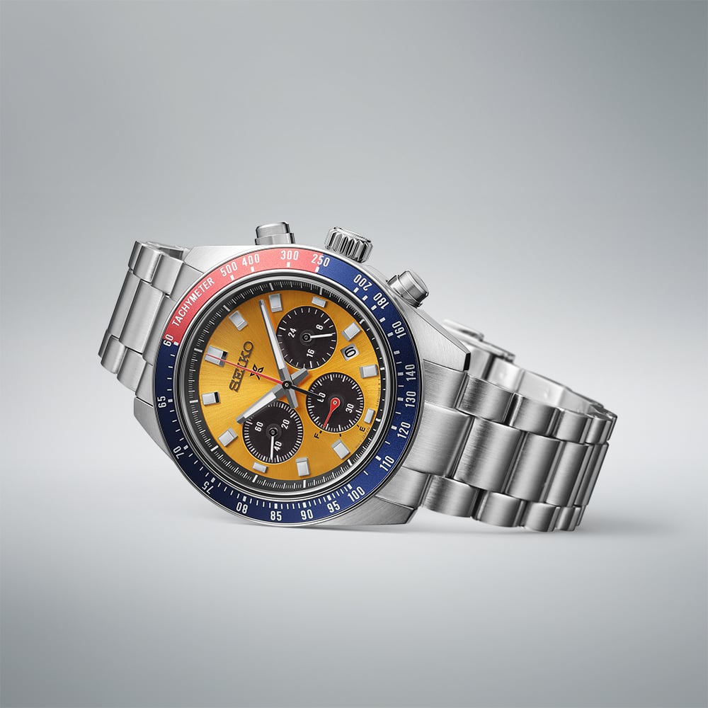 Seiko Prospex Speedtimer Chronograph Silver Panda Solar Watch