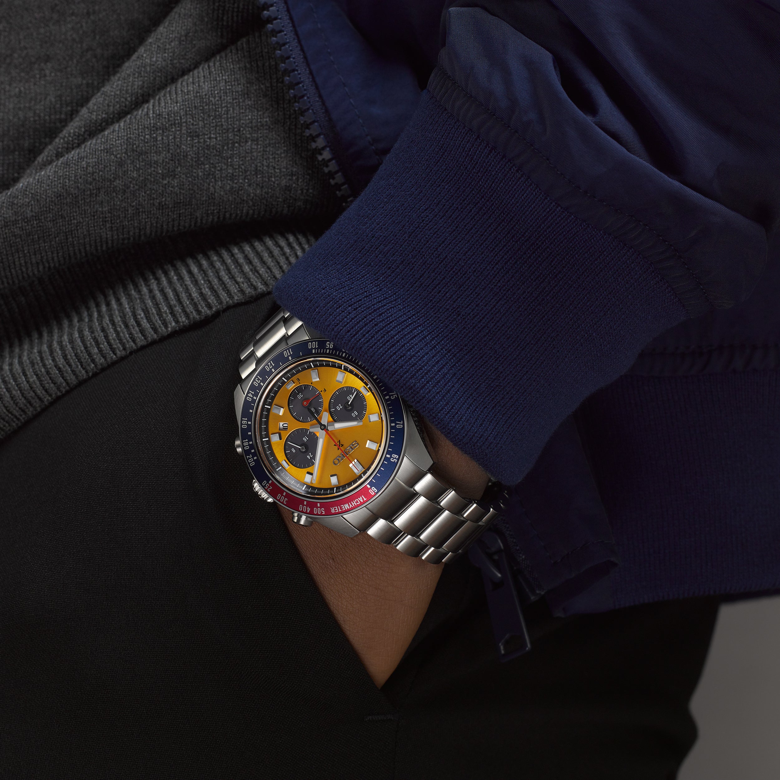 Seiko Prospex Speedtimer Chronograph Silver Panda Solar Watch