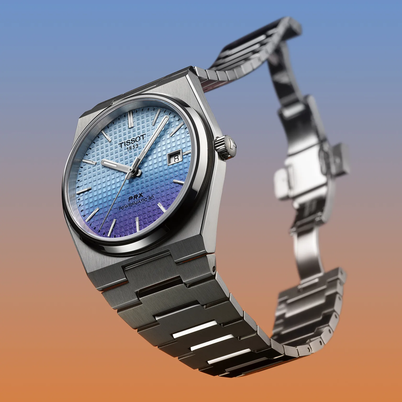 Tissot PRX 40mm Steel Ice Blue Automatic Mens Watch