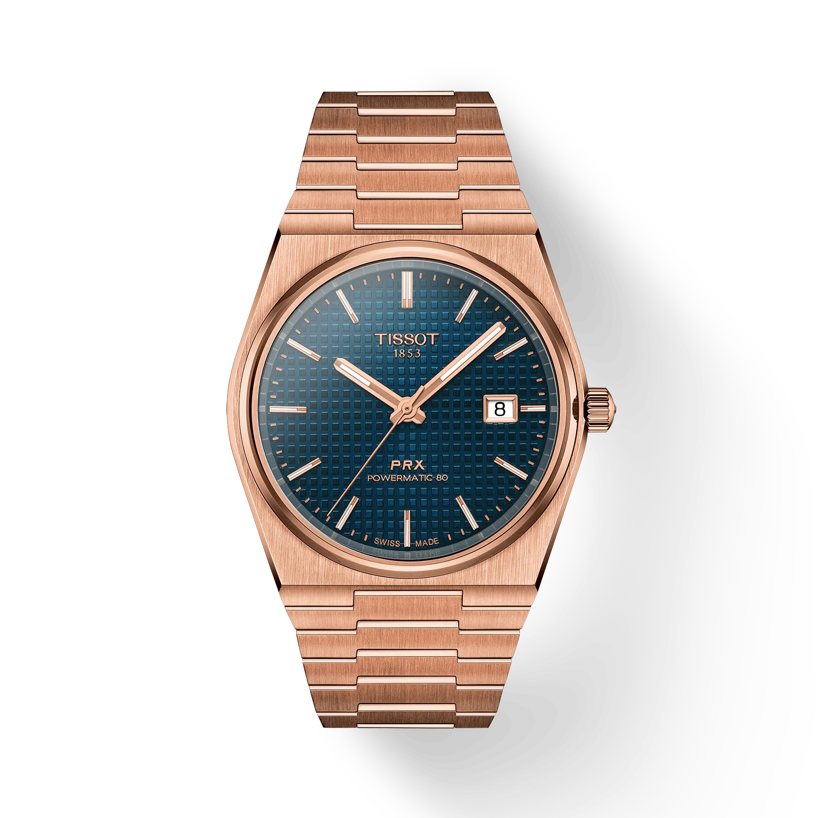 Tissot PRX 40mm Rose Gold PVD Blue Automatic Mens Watch
