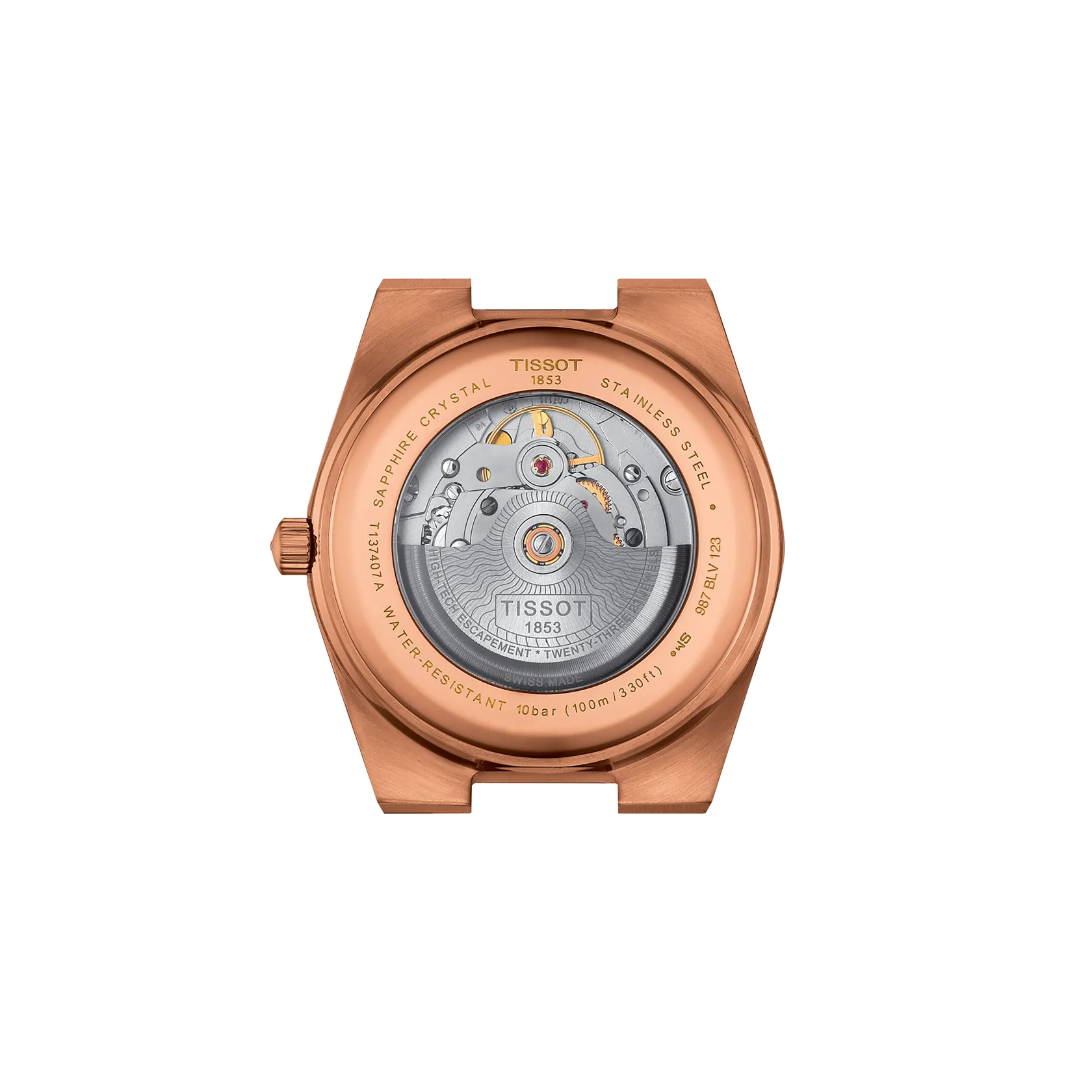 Tissot PRX 40mm Rose Gold PVD Blue Automatic Mens Watch