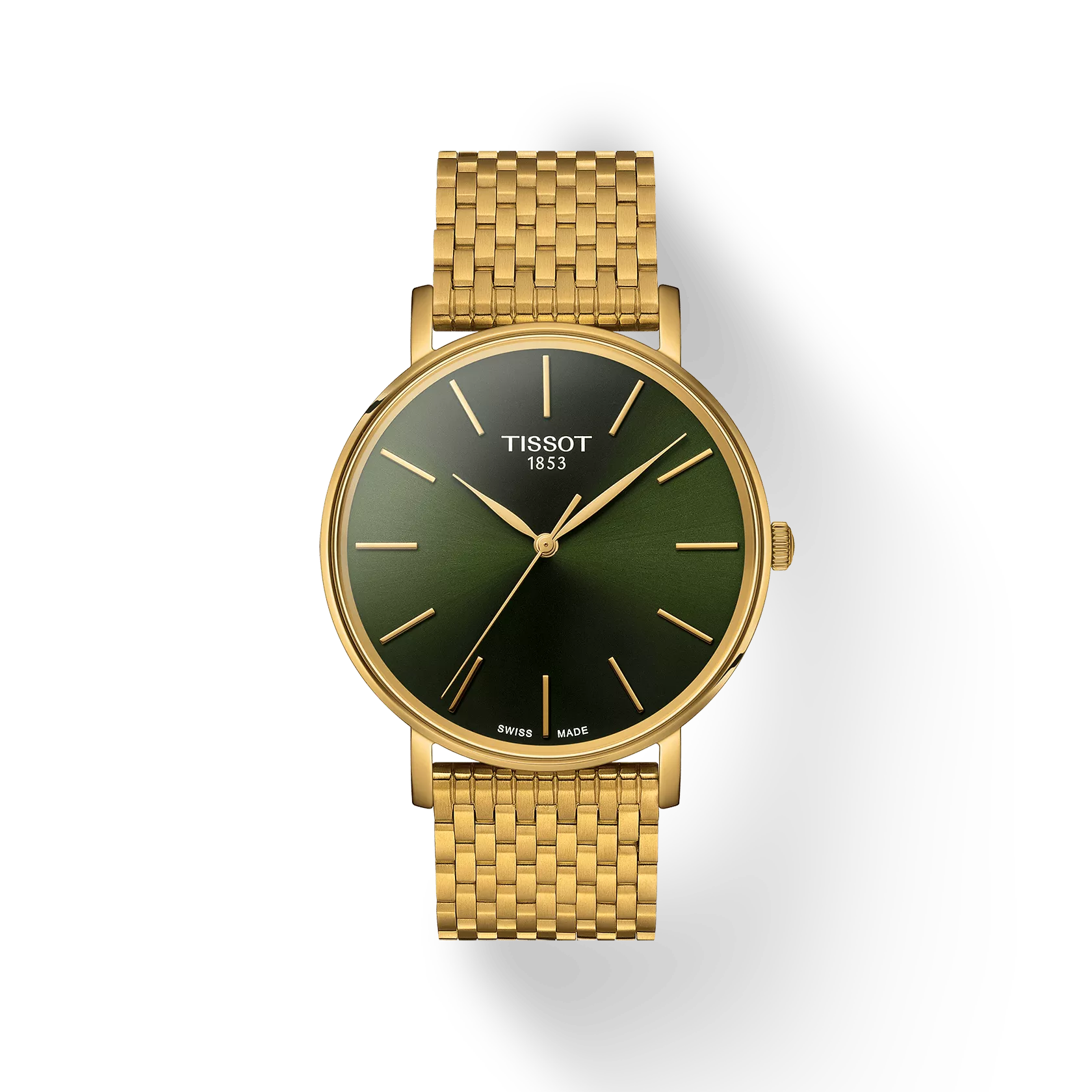 Tissot Everytime 40mm Green Dial Gold PVD Watch