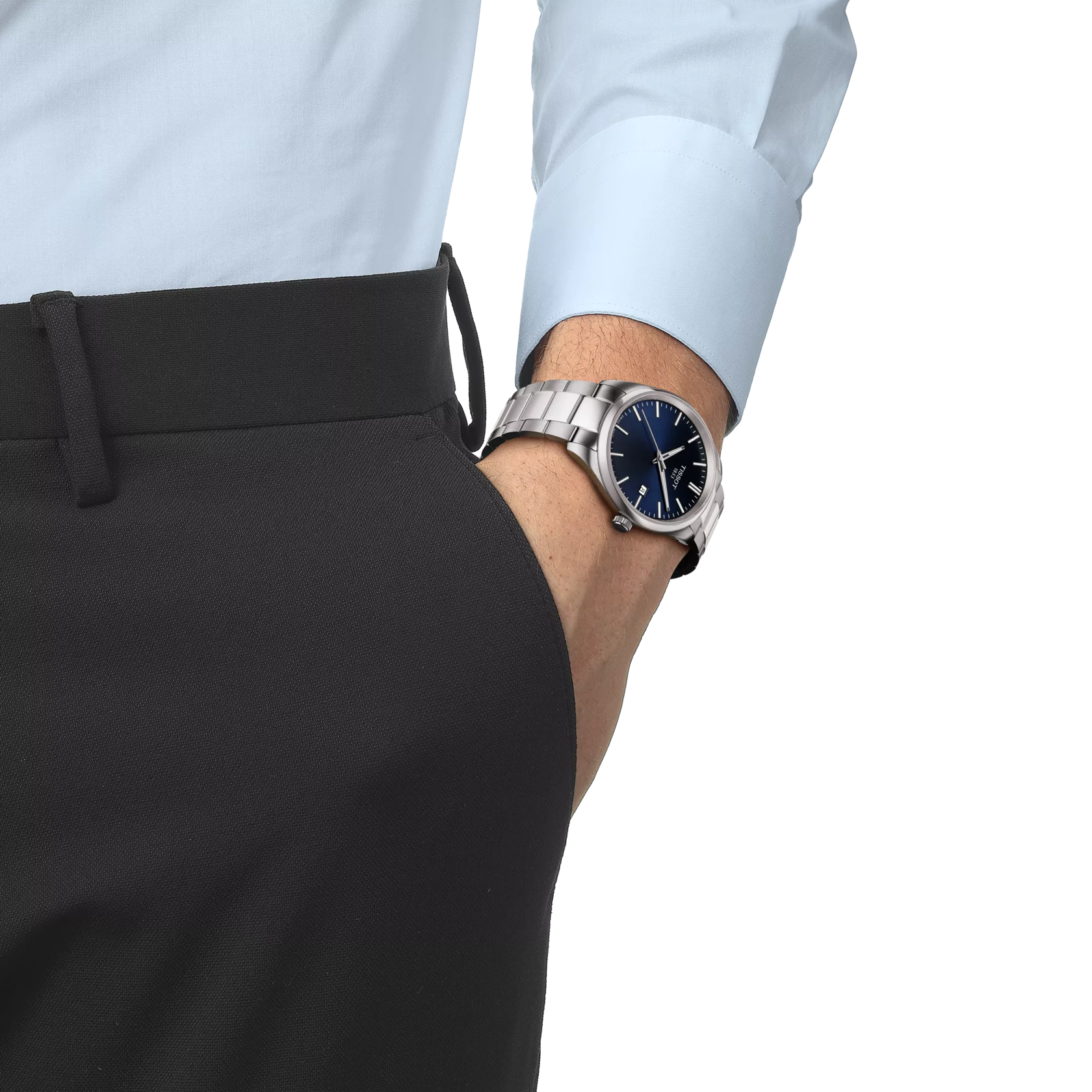 Tissot PR 100 40mm Steel Blue Quartz Mens Watch