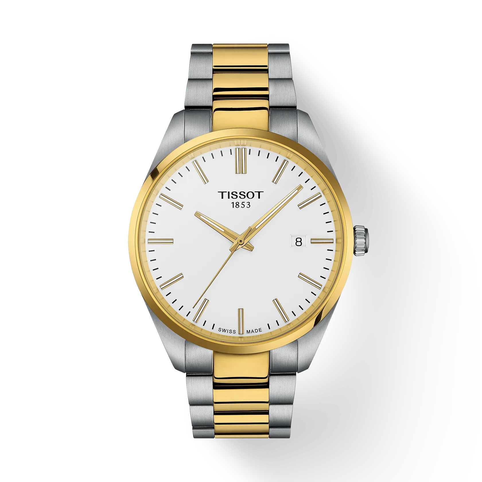 Tissot PR 100 40mm Two-Tone White Quartz Mens Watch
