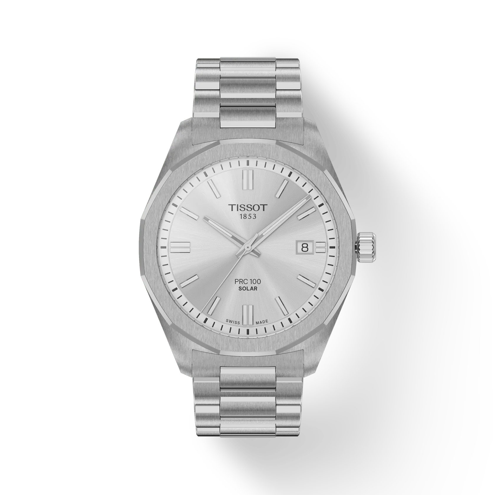 Tissot PRC 100 Solar 39mm Silver Dial Watch