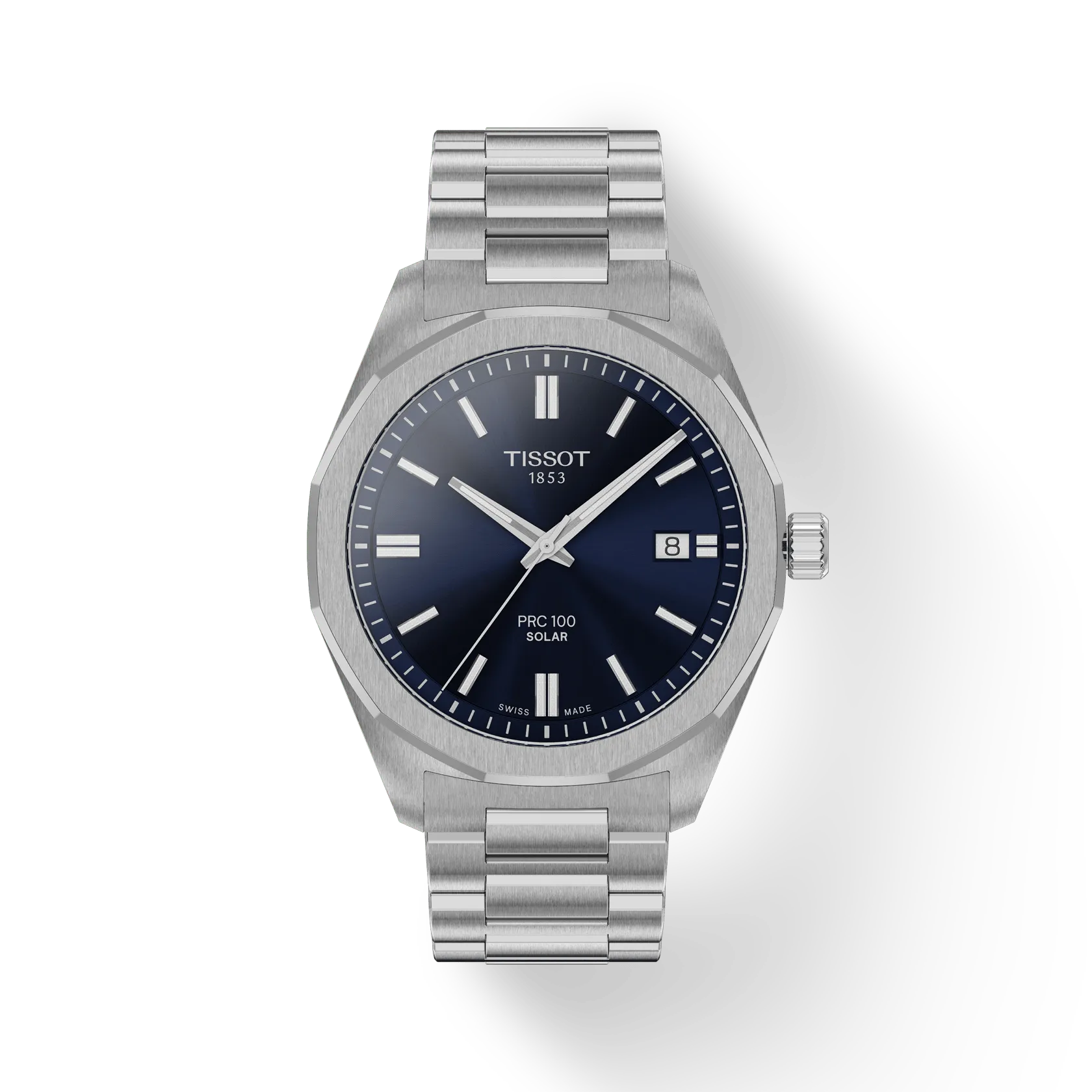 Tissot PRC 100 39mm Steel Blue Solar Quartz Mens Watch