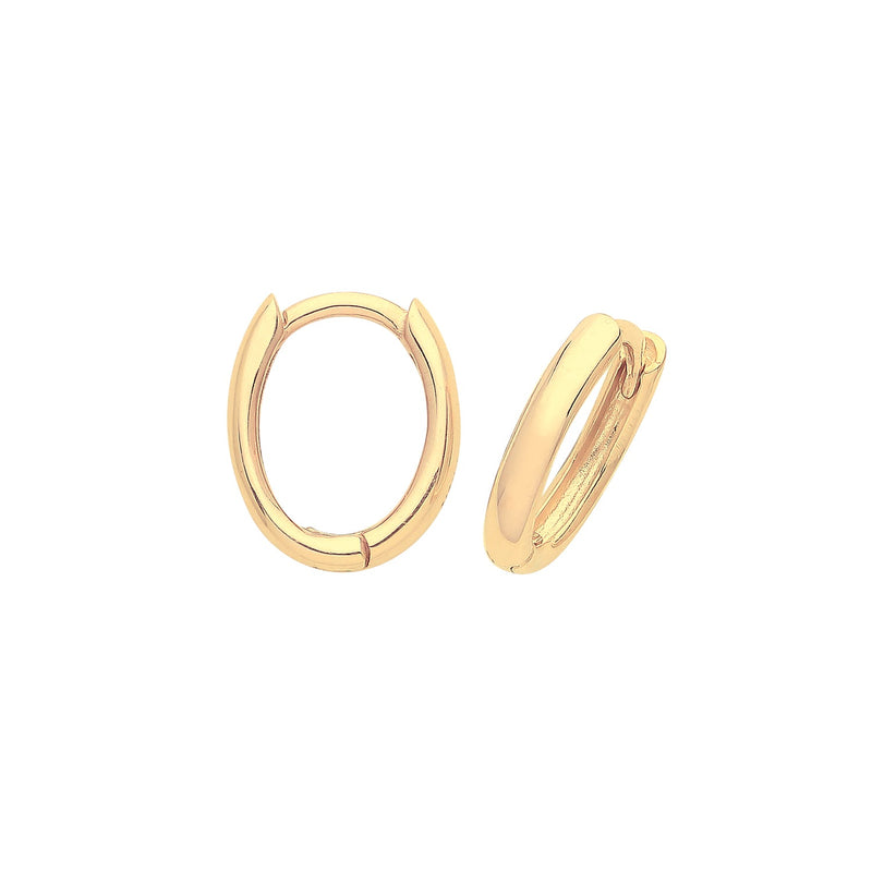 9ct Yellow Gold Hinged Oval Earrings