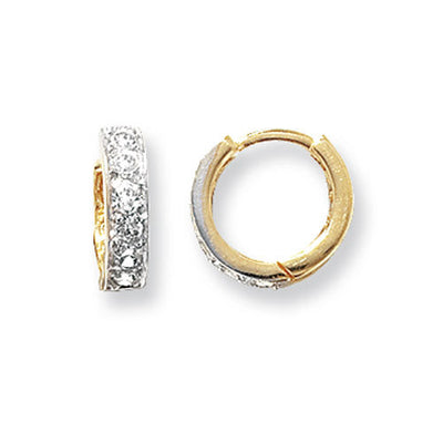 9ct Yellow Gold Hinged Cubic Zirconia Earrings – Matthew Stephens