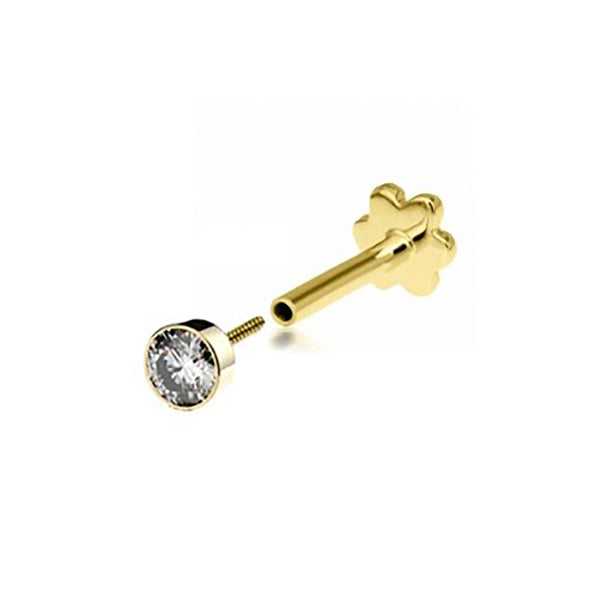 9ct Yellow Gold Single Cubic Zirconia Stud Earring