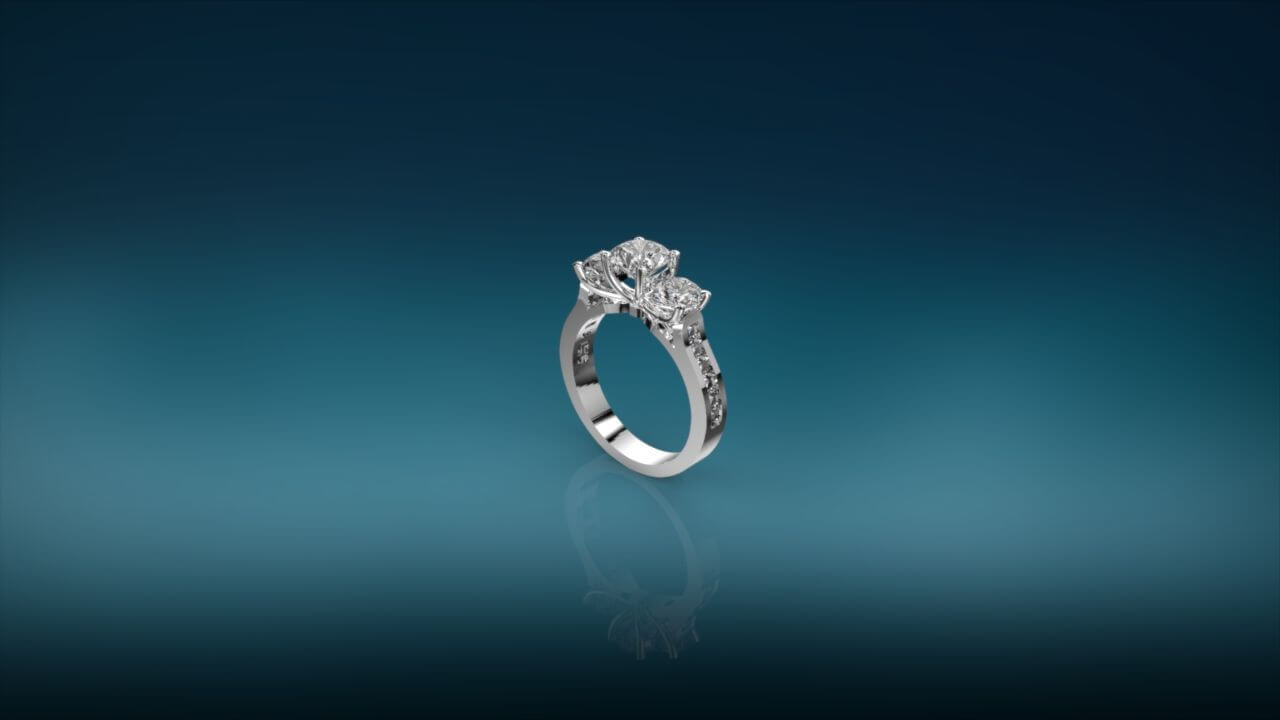 Ring design 3d model with texture