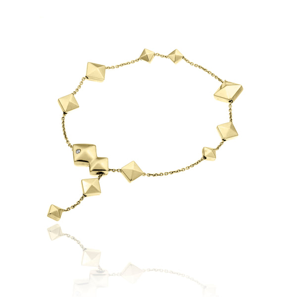 18ct Yellow Gold Armillas Pyramis Diamond  Bracelet