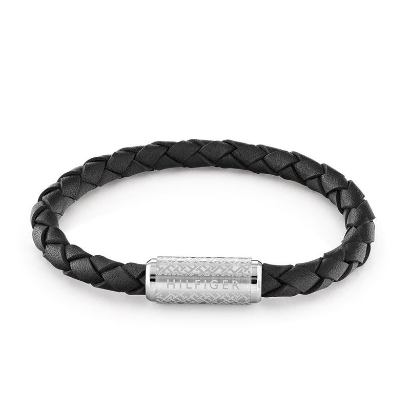 Tommy Hilfiger Men's Black Braided Bracelet