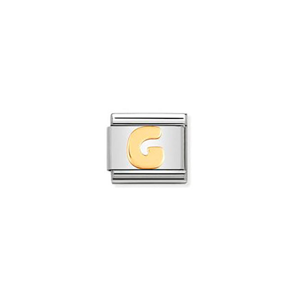 Composable Classic Letters in Stainless Steel With Bonded Yellow Gold - G